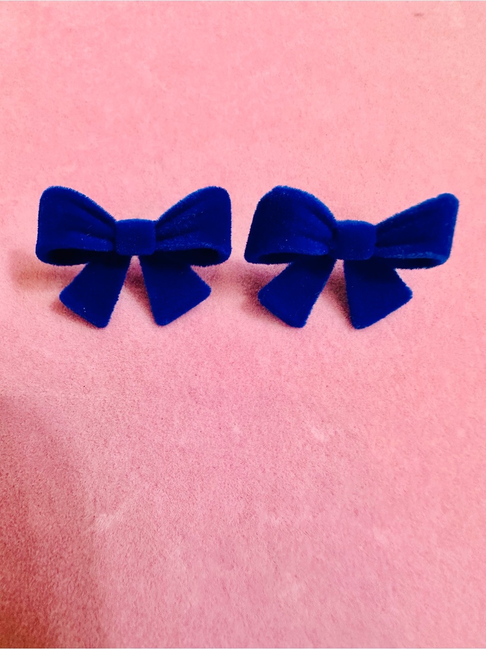 Royal Blue Velvet Bow Stud Earrings